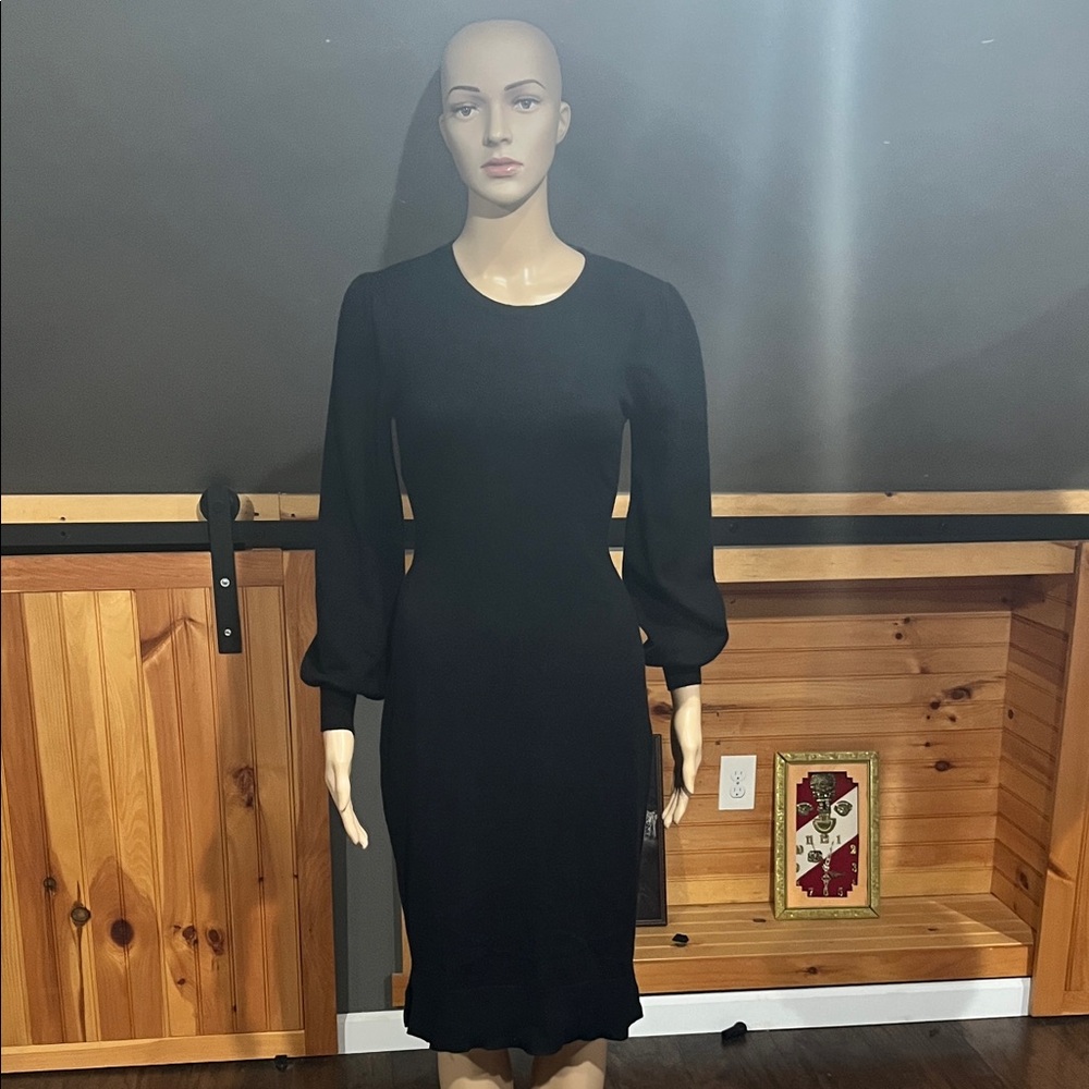 Tahari Classic Black Long Sleeve Dress Sweater